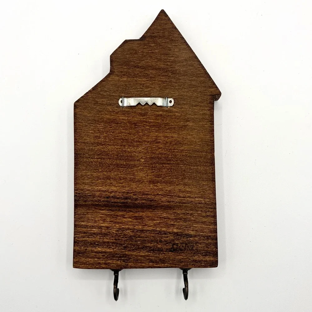 Shelia’s Collectible Painted Townhouse Shaped Key Holder / Wall Hook - Vintage